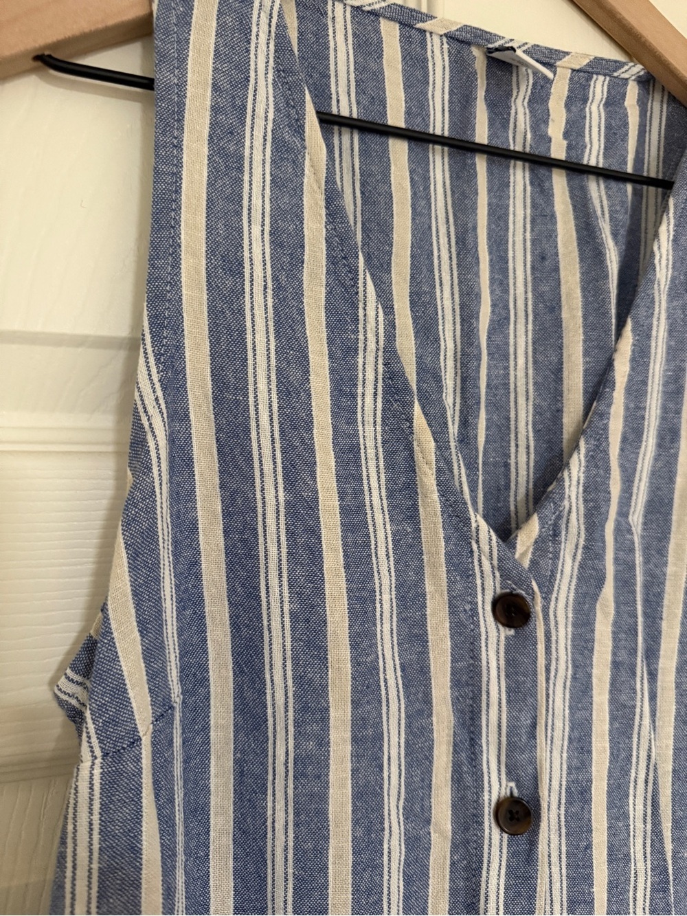 Striped Linen-Blend Dress size Small - Picture 2 of 5